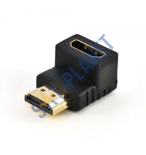  HDMI Female to HDMI Male Gold Plated Angled Adapter 90 degree image 
