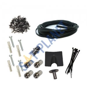  DIY installation kit for Satellite dish (Single room) - Twin cable image 